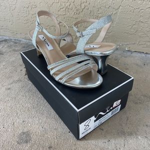 Nina New York Silver Rhinestone Heels